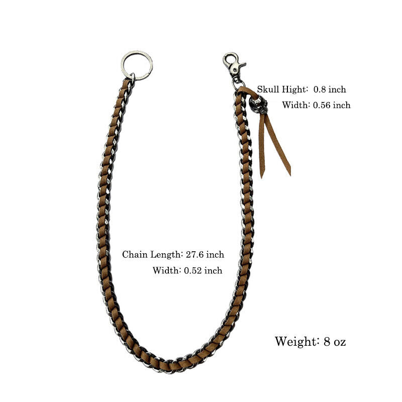 28" Strong Leash w/ Leaher Thick Wallet Biker Trucker Keychain Jean Key Chain