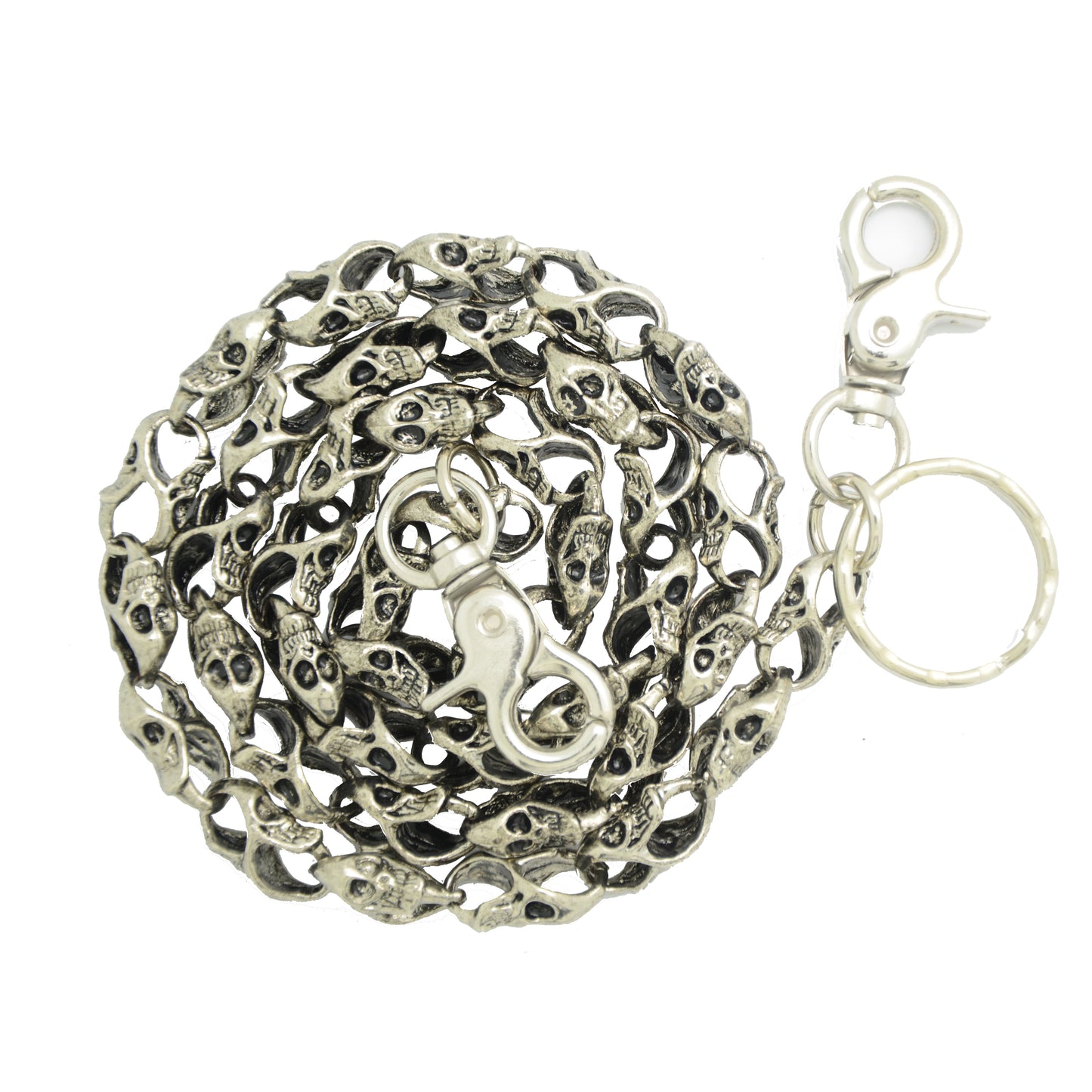 Vintage 32" Skull Strong Leash Biker Trucker Key Chains Heavy Jean Wallet Chain