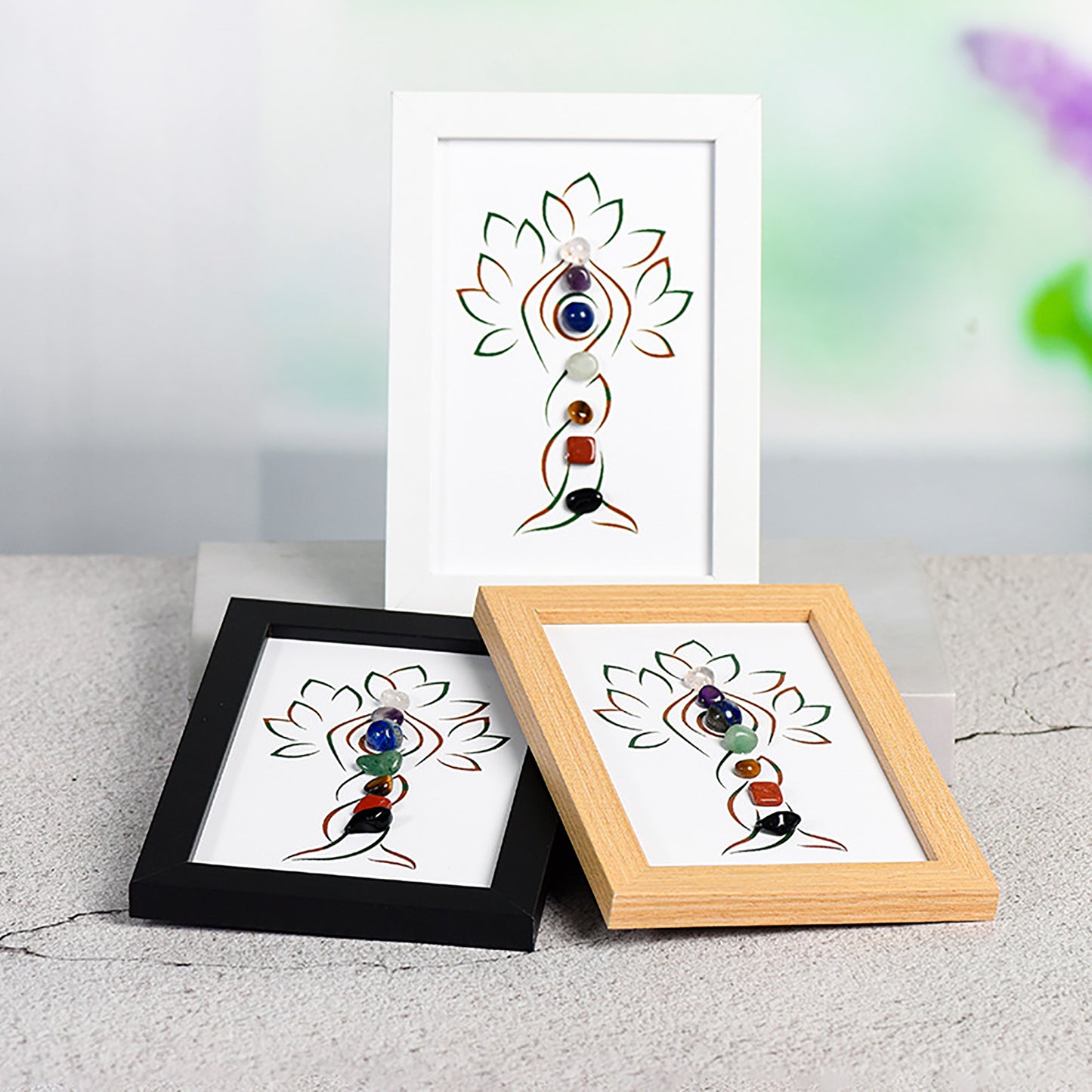 Seven Chakra Elements Healing Crystals Frame