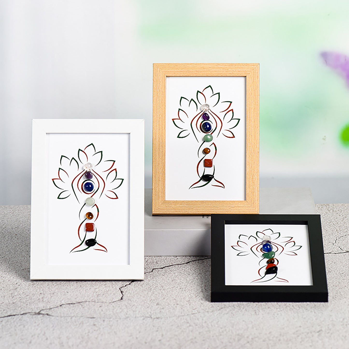 Seven Chakra Elements Healing Crystals Frame