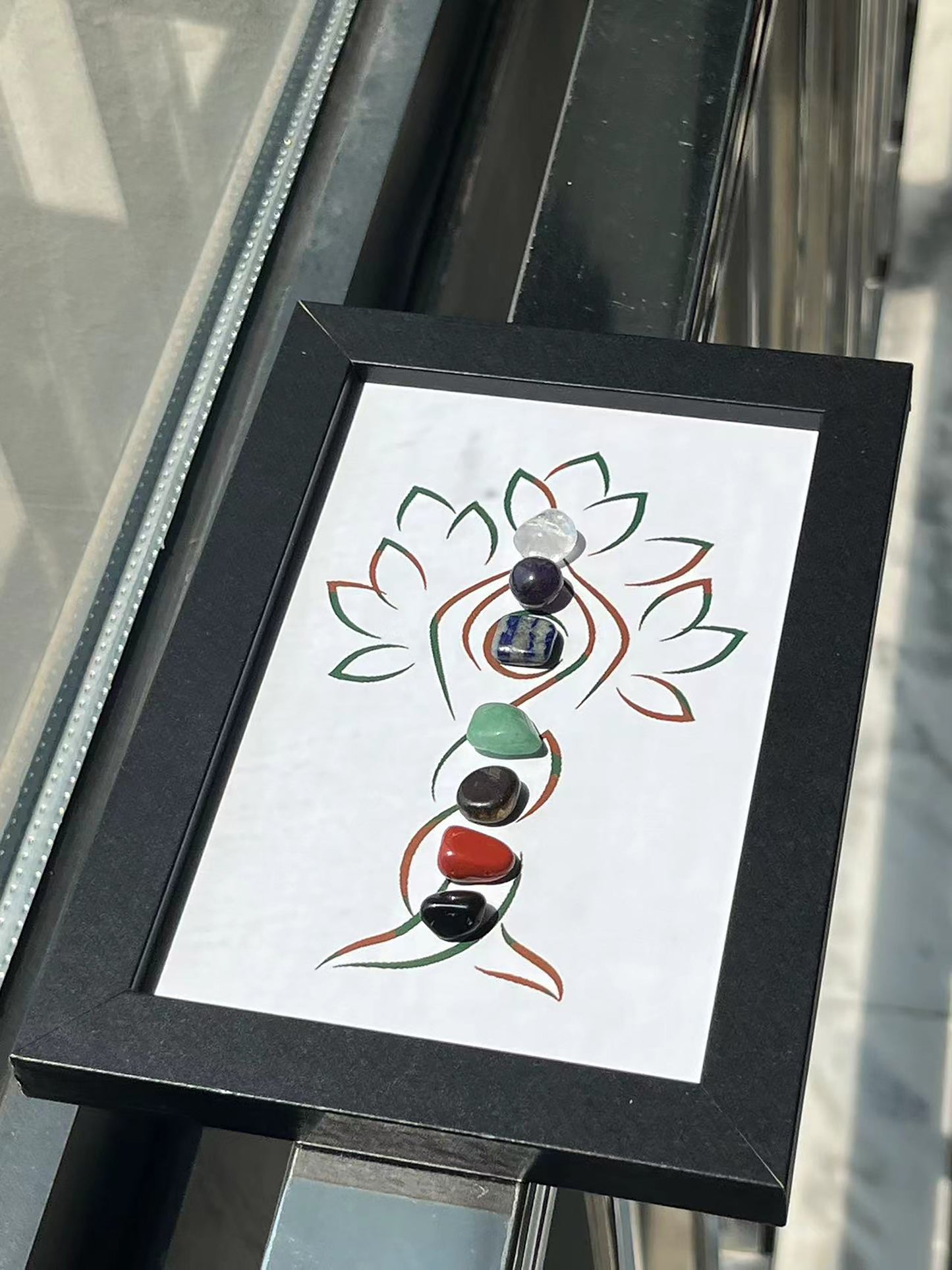 Seven Chakra Elements Healing Crystals Frame