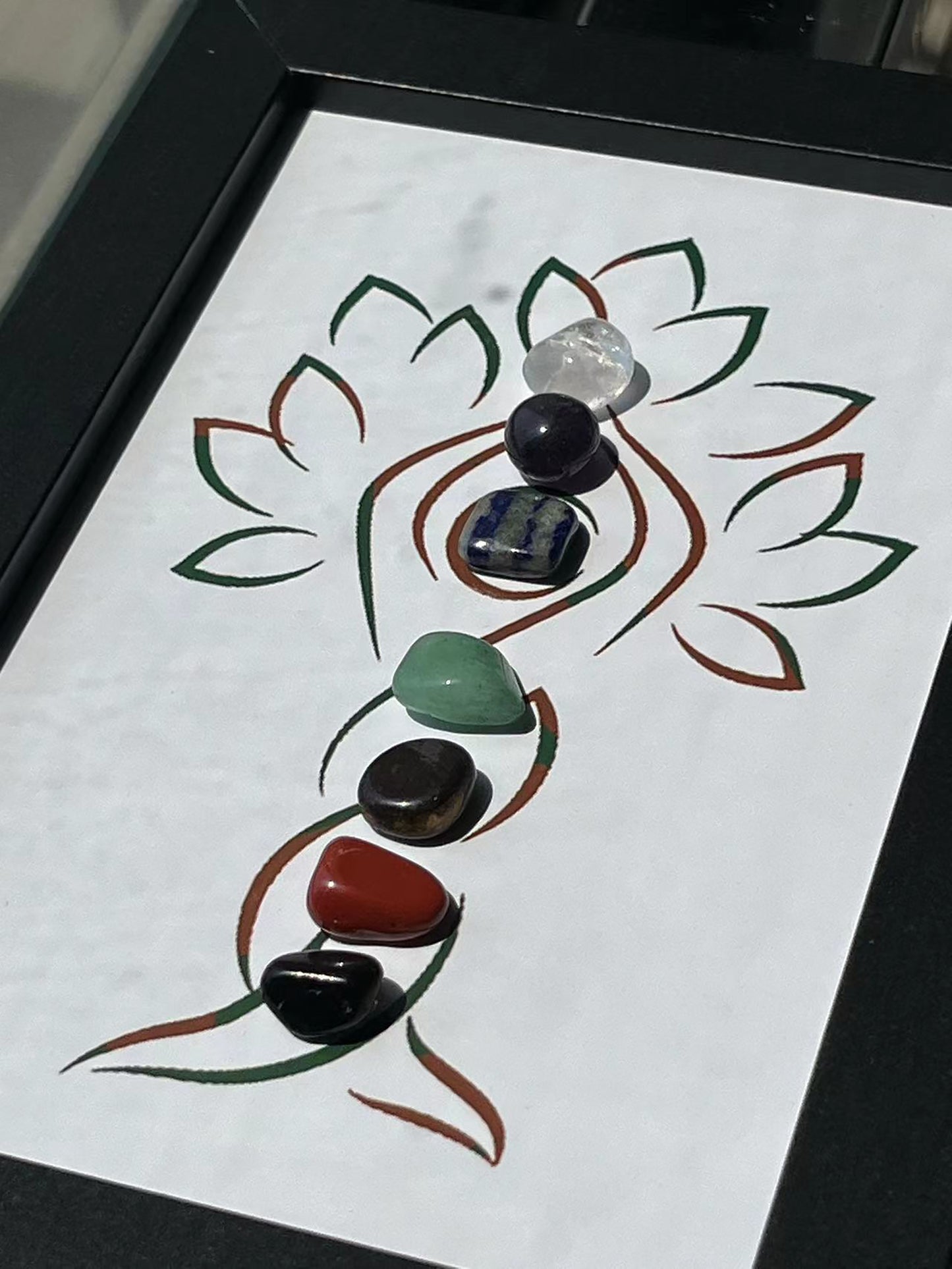Seven Chakra Elements Healing Crystals Frame