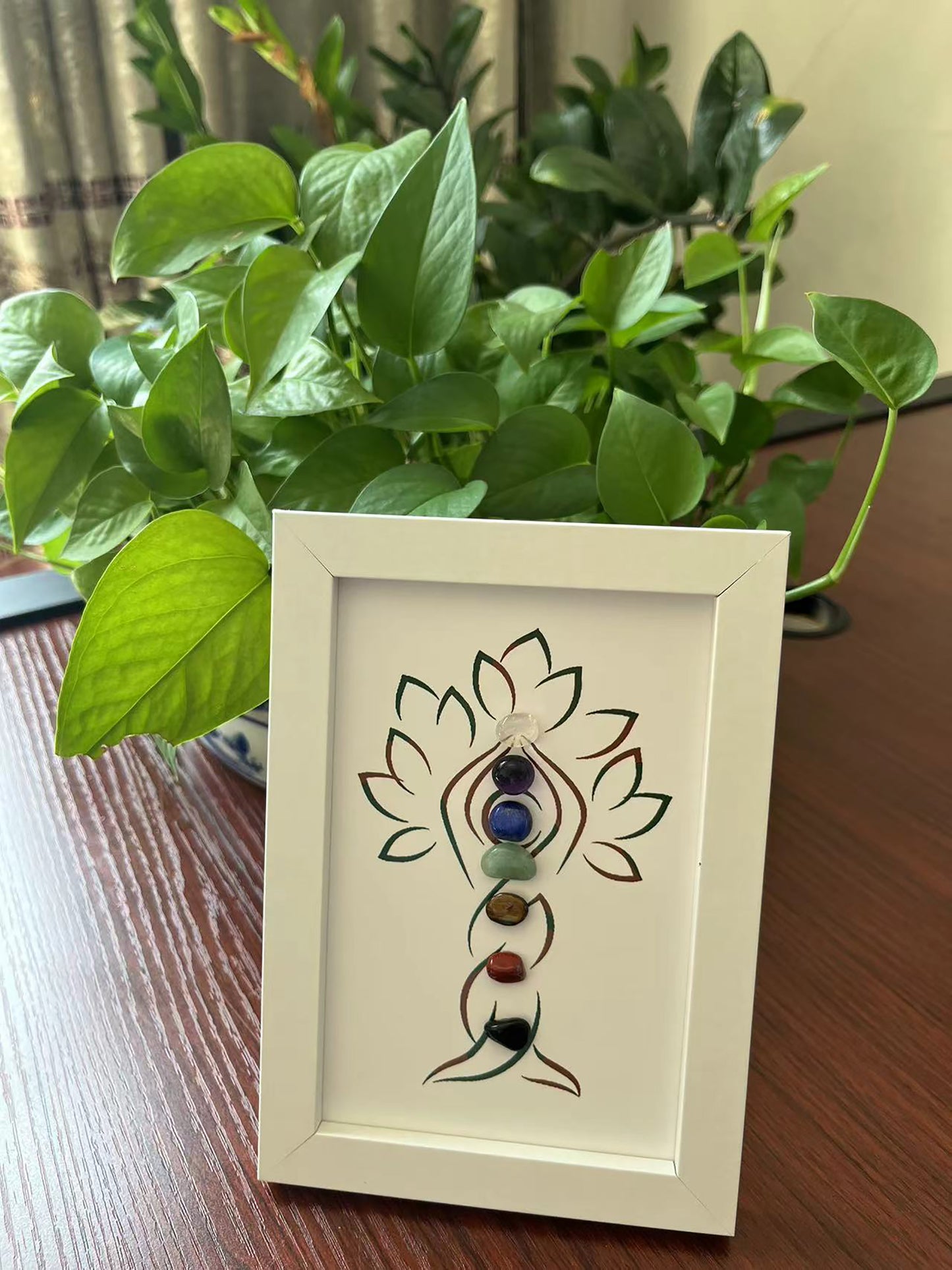 Seven Chakra Elements Healing Crystals Frame
