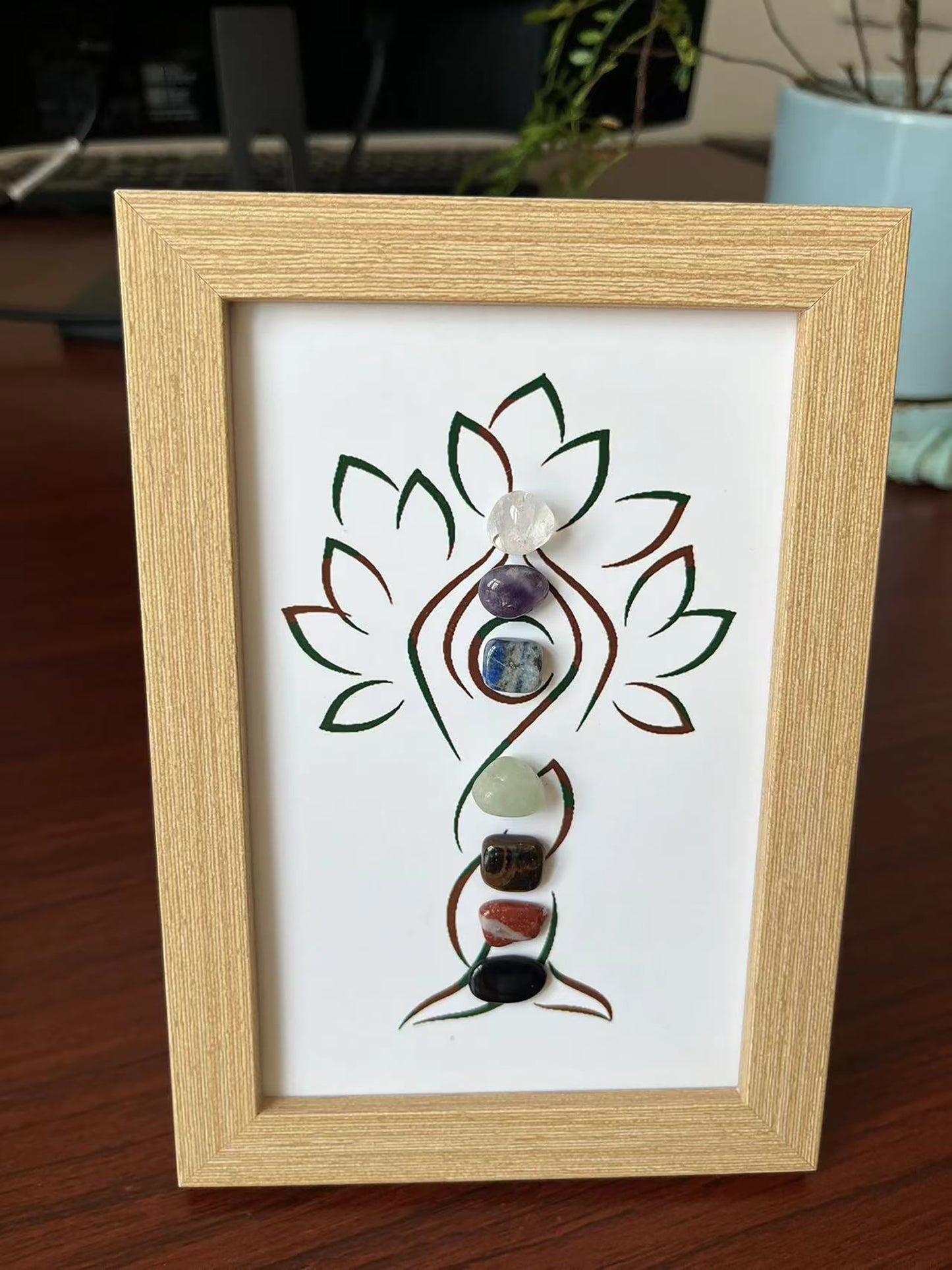 Seven Chakra Elements Healing Crystals Frame