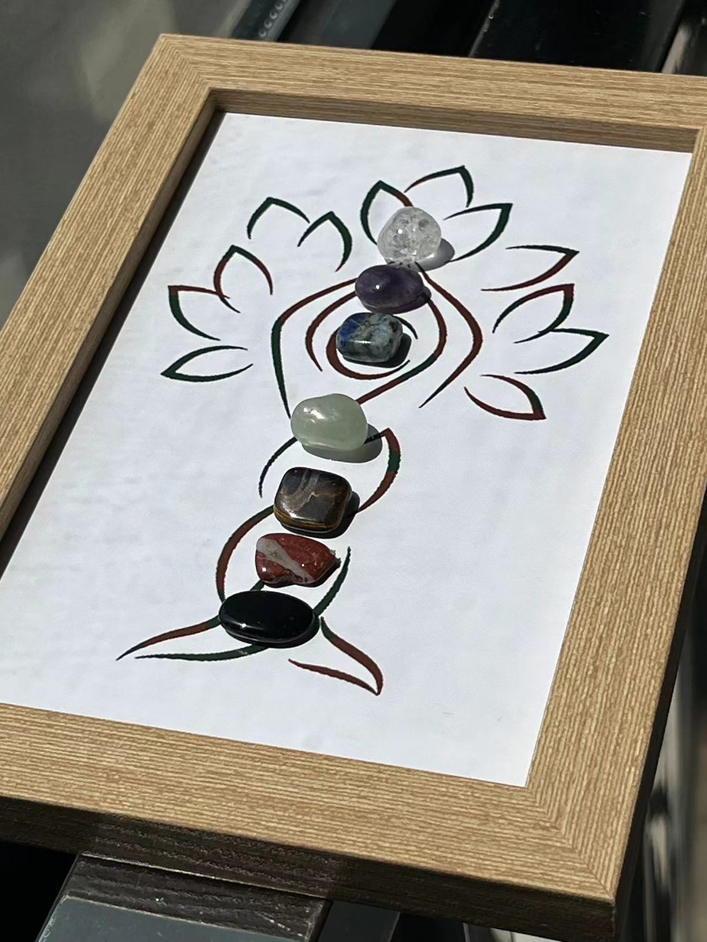 Seven Chakra Elements Healing Crystals Frame