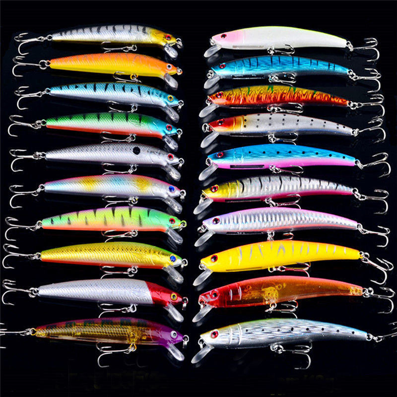20PCS Fishing Lures Wobbler lure Lot Fishing Lures Plastic Bait Crankbaits Hooks