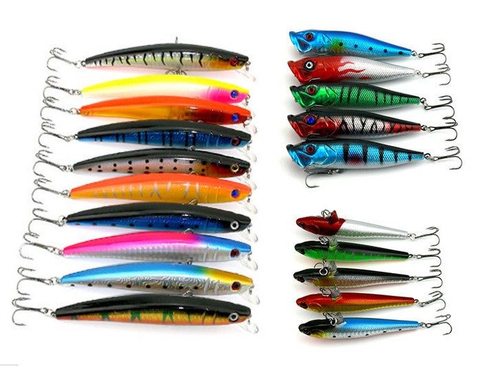 Lot of 20 PCS Fishing Lures Baits,Fish Hooks Tackles