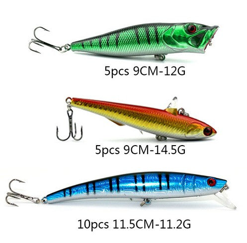 Lot of 20 PCS Fishing Lures Baits,Fish Hooks Tackles
