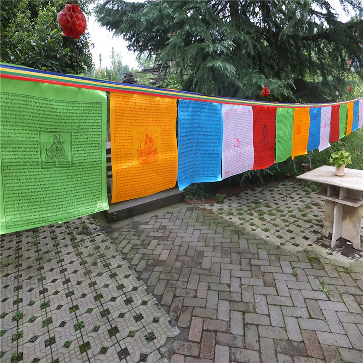Mixed Deity Tibetan Prayer Flags | 14in x 11in | 1 strand of 20 flags,high quality