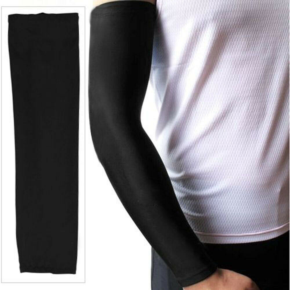 5 Pairs Black Cooling Arm Sleeves Cover UV Sun Protection Basketball